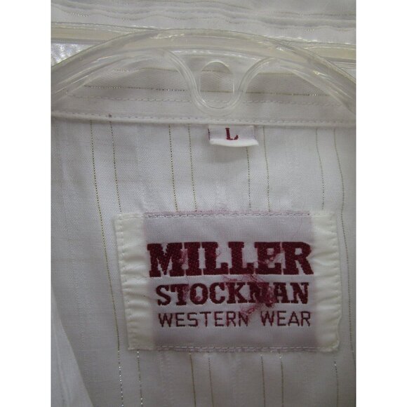 VINTAGE Miller Stockman Shirt Large Western Pearl Snap Rockabilly - Picture 8 of 10
